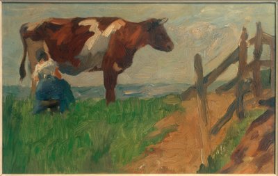 Melkende Bäuerin von Thomas Ludwig Herbst